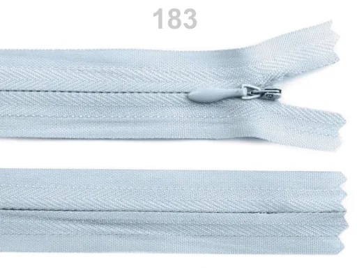 Nahtverdeckter Reißverschluss 18 cm in Eisblau, Spirale 3 mm