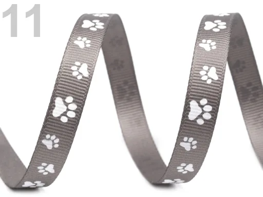 Ripsband in Grau, Meterware im Ausschnitt