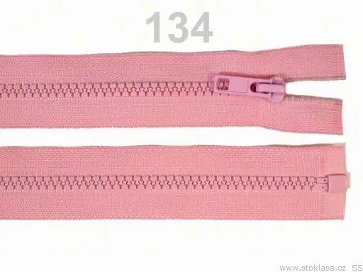 Reißverschluss teilbar 65 cm in Babyrosa, Krampe 5 mm