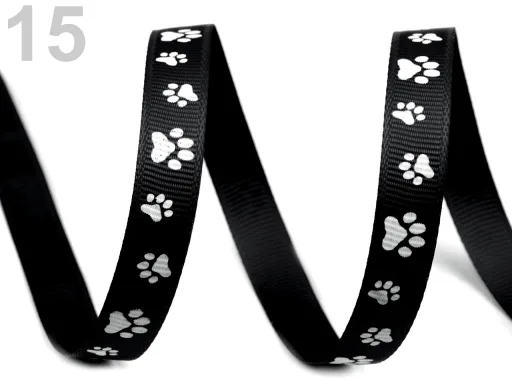 Ripsband in Schwarz, Meterware im Ausschnitt