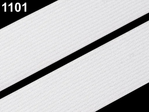 Gummiband weiß gewebt, Meterware im Ausschnitt