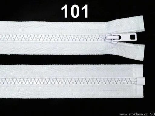 Reißverschluss teilbar 65 cm in Weiß, Krampe 5 mm