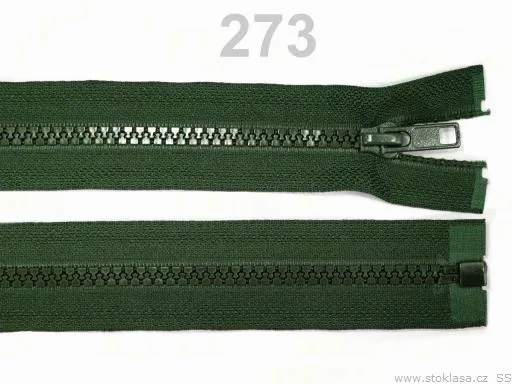 Reißverschluss teilbar 65 cm in Dunkelgrün, Krampe 5 mm