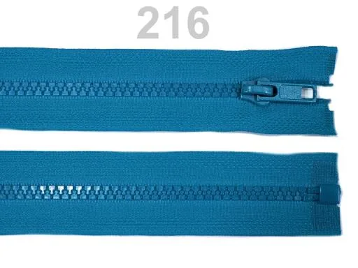 Reißverschluss teilbar 65 cm in Meerblau, Krampe 5 mm