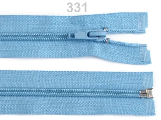 Reißverschluss teilbar 75 cm in Himmelblau, Spirale 5 mm