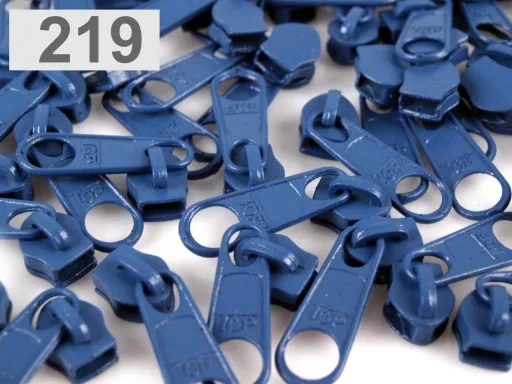 Zipper Schieber in Blau für spiralförmige Reißverschlüsse, 5 mm Spiralbreite