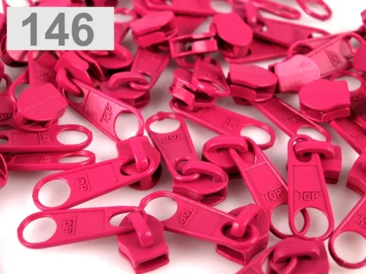 Zipper Schieber in Pink für spiralförmige Reißverschlüsse, 5 mm Spiralbreite