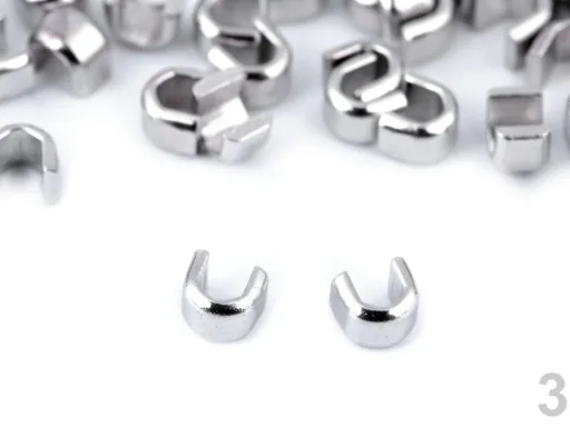 Endstück für Reißverschluss in Nickel, Produktansicht