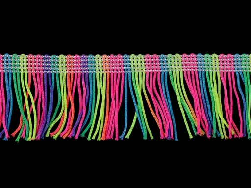 Fransen Band Multicolor, Meterware im Ausschnitt