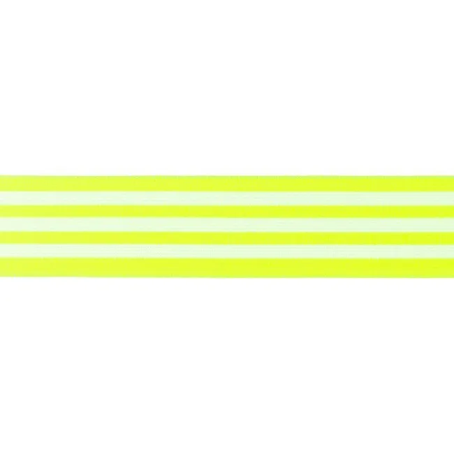 Gummiband Streifen Neon Gelb-Weiß, Meterware im Ausschnitt