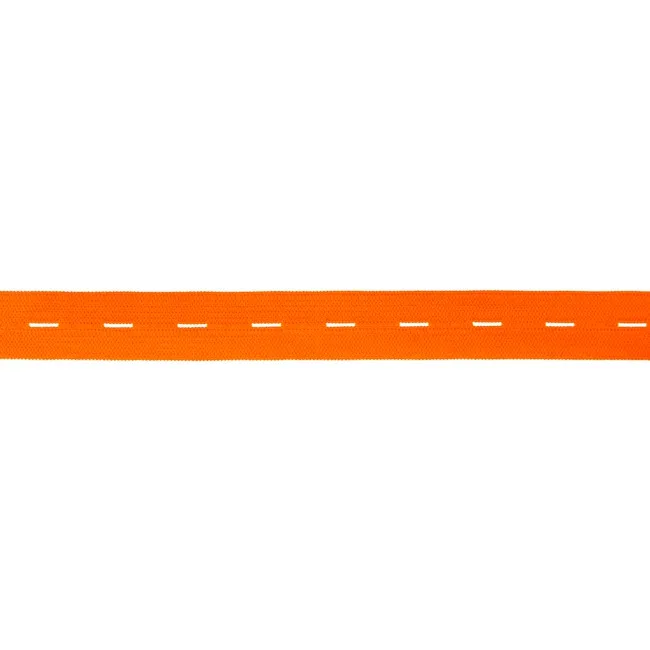 Lochgummi Neonorange, Meterware im Ausschnitt