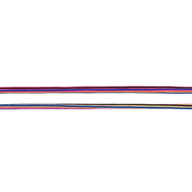 Gummiband Multicolor Twisted in Pink, Meterware im Ausschnitt