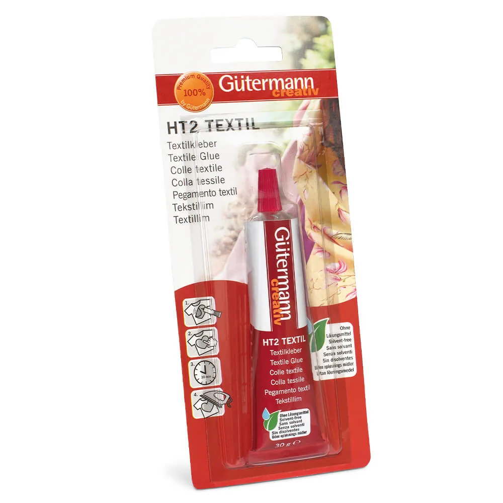 Gütermann Textilkleber Tube, Produktansicht im Sortiment der Stoffkönigin