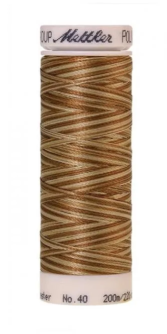 Spule Poly Sheen Multi Wheat Fields, bunt mit Braun, Camel, Beige und Creme