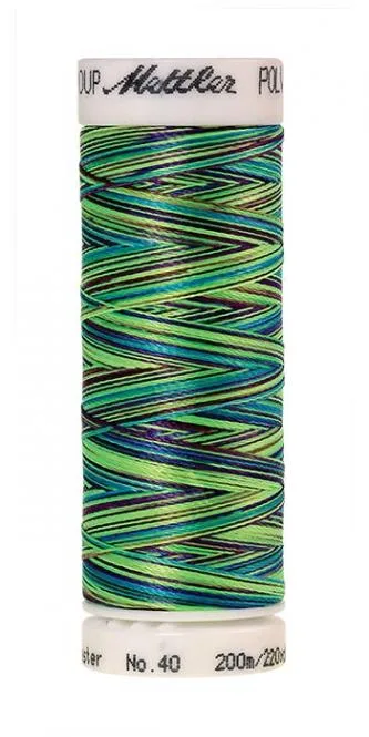 Spule Poly Sheen Multi Lava Lamp, bunt mit Grün, Türkis, Violett und Schwarz