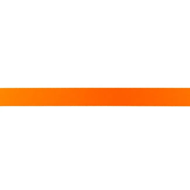 Satinband in Orange, Meterware im Ausschnitt