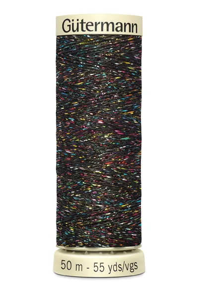 Spule Gütermann Metallic Effektgarn in Schwarz, Farbcode 71
