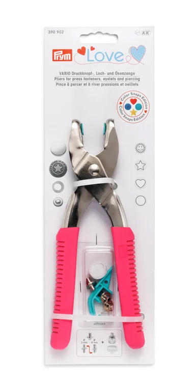 Prym Love Vario Zange mit Loch-/Color Snaps Werkzeug Pink