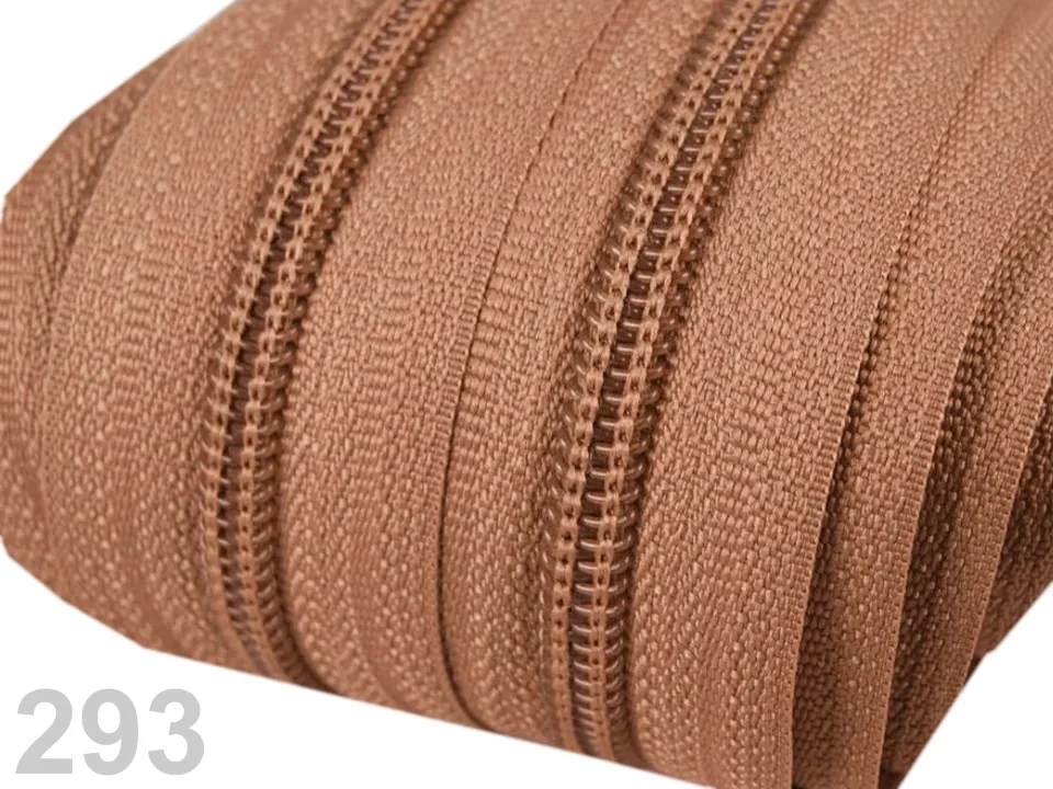 Reißverschluss als Meterware in Braun, spiralförmig, mit 5 mm Spiralbreite