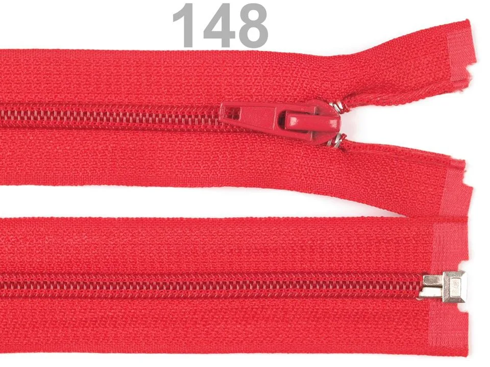 Reißverschluss teilbar 75 cm in Rot, Spirale 5 mm