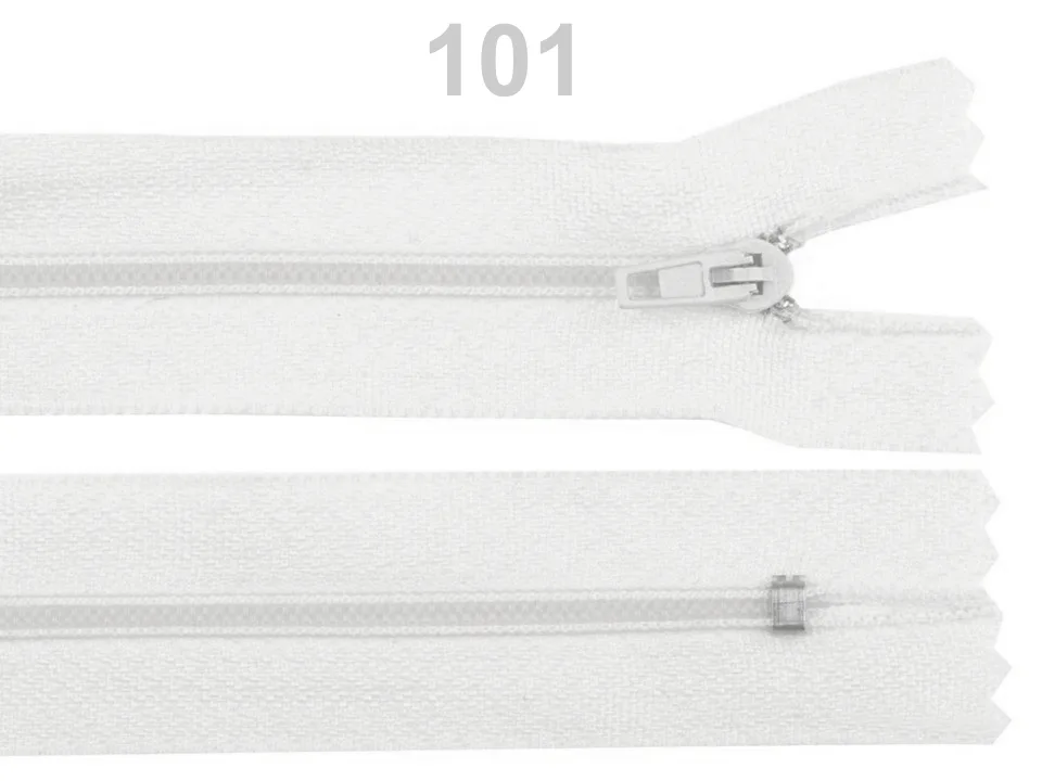 Reißverschluss nicht teilbar 14 cm in Weiß, Spirale 3 mm