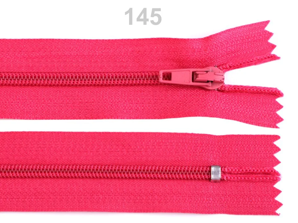Reißverschluss nicht teilbar 12 cm in Pink, Spirale 3 mm