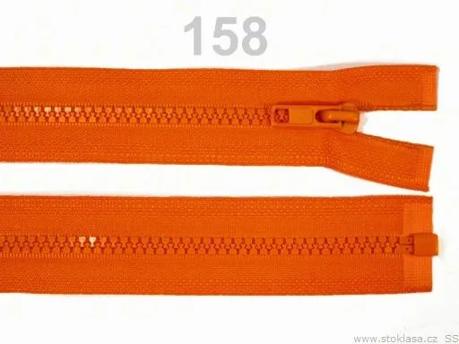 Reißverschluss teilbar 75 cm in Orange, Krampe 5 mm