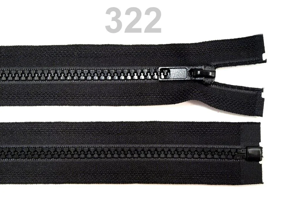 Reißverschluss teilbar 75 cm in Schwarz, Krampe 5 mm