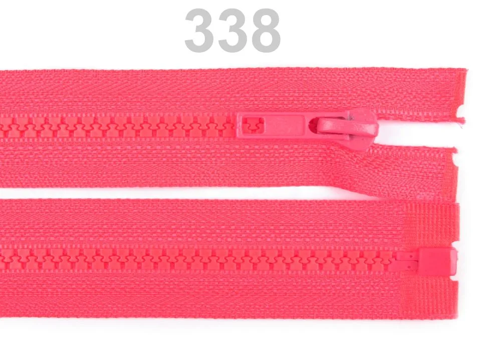 Reißverschluss teilbar 75 cm in Neonrosa, Krampe 5 mm
