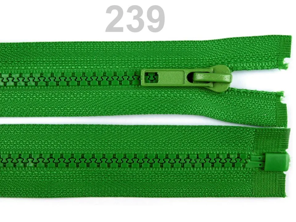 Reißverschluss teilbar 75 cm in Grün, Krampe 5 mm