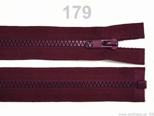 Reißverschluss teilbar 75 cm in Bordeaux Dunkel, Krampe 5 mm