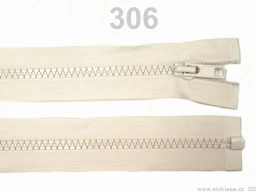 Reißverschluss teilbar 75 cm in Creme, Krampe 5 mm