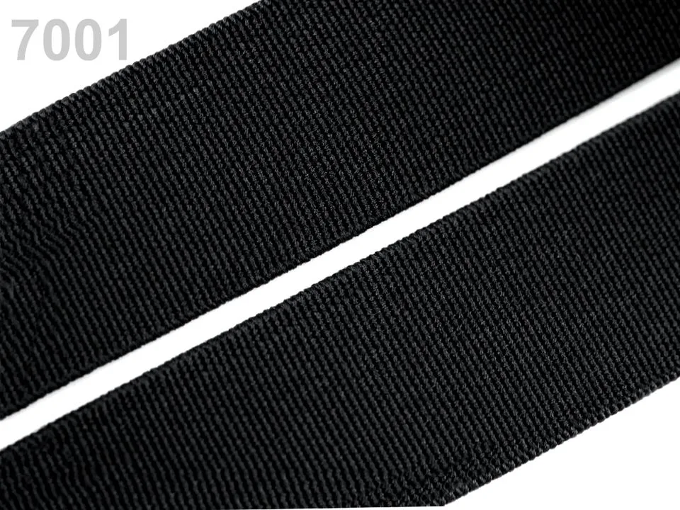 Gummiband Schwarz, Meterware im Ausschnitt