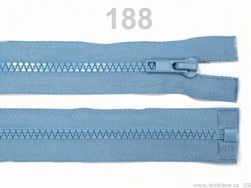 Reißverschluss teilbar 75 cm in Rauchblau, Krampe 5 mm