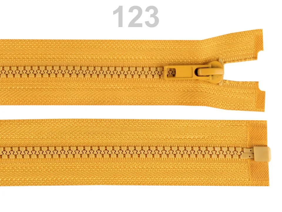 Reißverschluss teilbar 75 cm in Senf, Krampe 5 mm