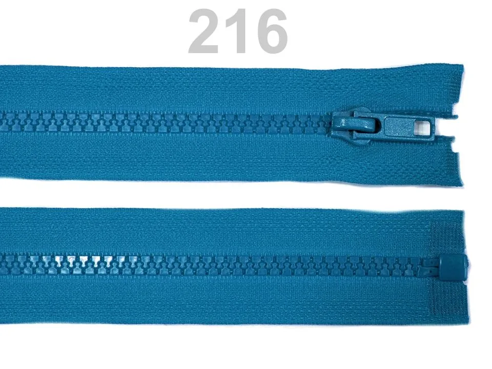Reißverschluss teilbar 75 cm in Meerblau, Krampe 5 mm