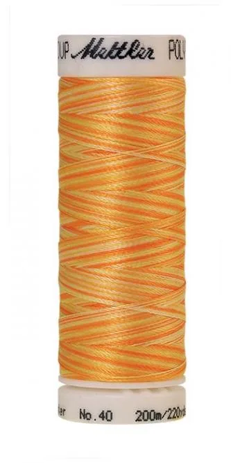 Spule Poly Sheen Multi Sunny Rays, bunt mit Orange, Gelb und Creme