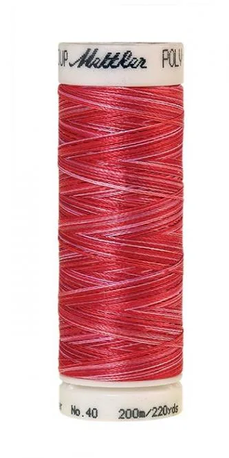Spule Poly Sheen Multi Strawberry Blitz, bunt mit Rot, Hellrot und Rosa