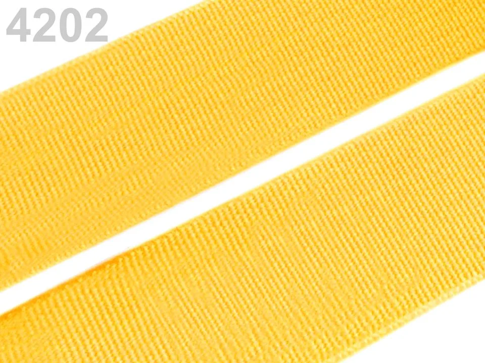Gummiband Sonnengelb, Meterware im Ausschnitt