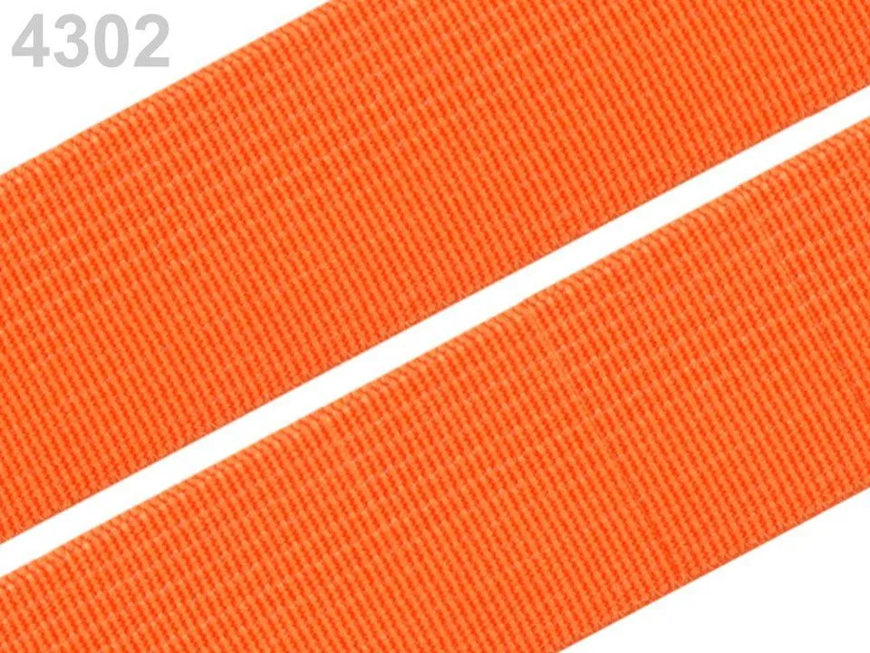 Gummiband Orange, Meterware im Ausschnitt