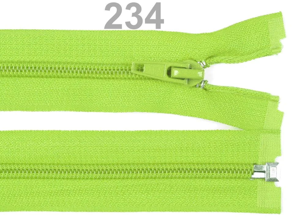Reißverschluss teilbar 50 cm in Limette, Spirale 5 mm
