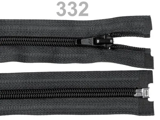 Reißverschluss teilbar 55 cm in Schwarz, Spirale 5 mm