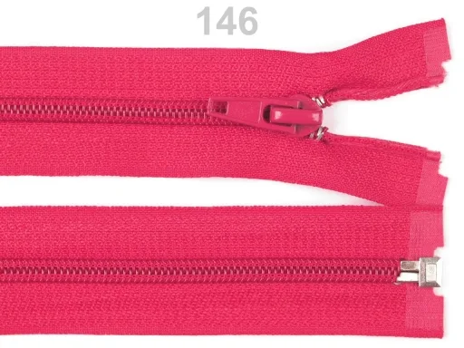 Reißverschluss teilbar 55 cm in Himbeere, Spirale 5 mm