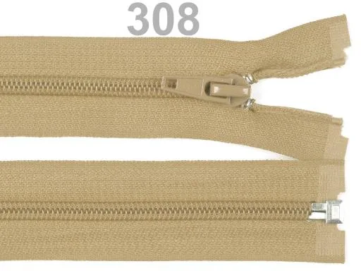 Reißverschluss teilbar 80 cm in Beige, Spirale 5 mm