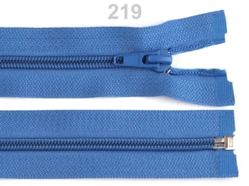 Reißverschluss teilbar 80 cm in Blau, Spirale 5 mm