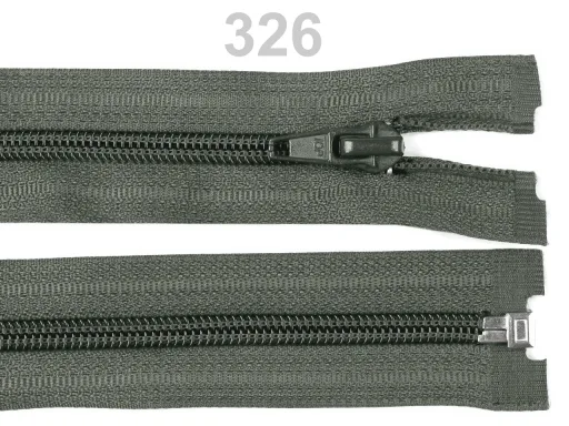 Reißverschluss teilbar 80 cm in Graugrün, Spirale 5 mm