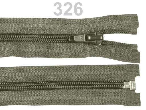 Reißverschluss teilbar 85 cm in Graugrün, Spirale 5 mm