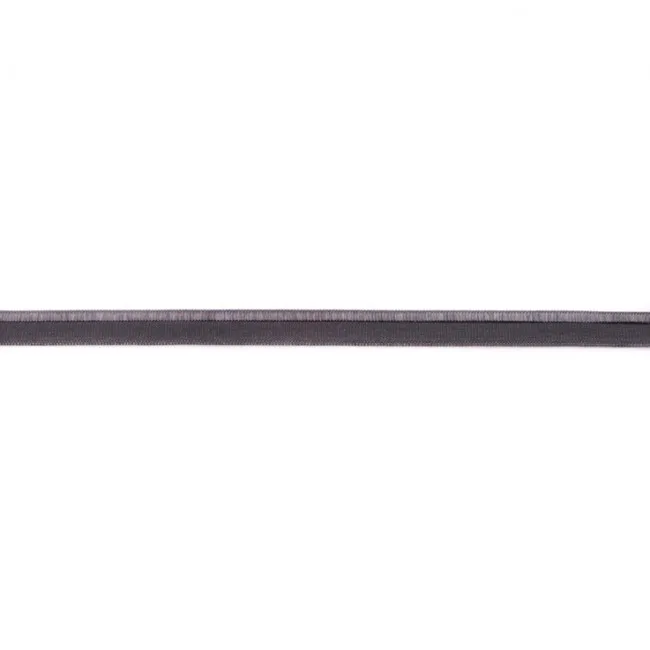 elastisches Glanz-Paspelband Dunkelgrau, Meterware im Ausschnitt