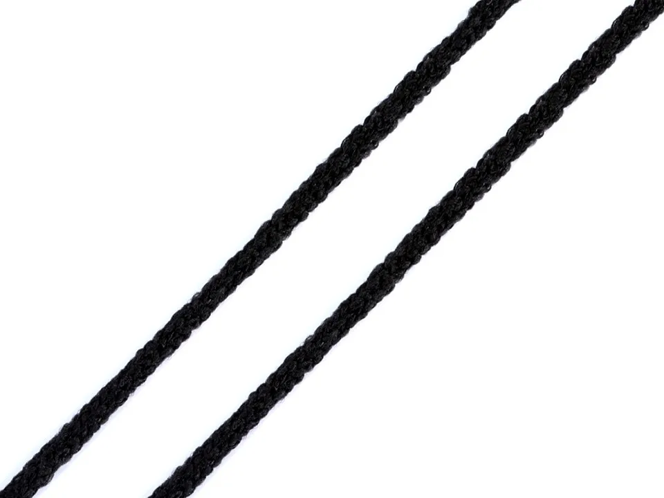 Gummiband Rund in Schwarz, Meterware im Ausschnitt