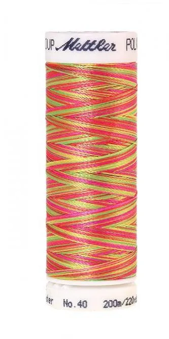 Spule Poly Sheen Multi Sporty Neons, bunt mit Neonrosa, Neonorange, Gelb und Hellblau